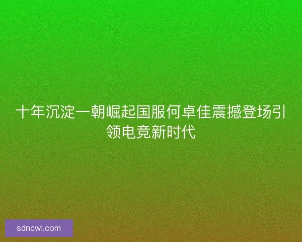 十年沉淀一朝崛起国服何卓佳震撼登场引领电竞新时代