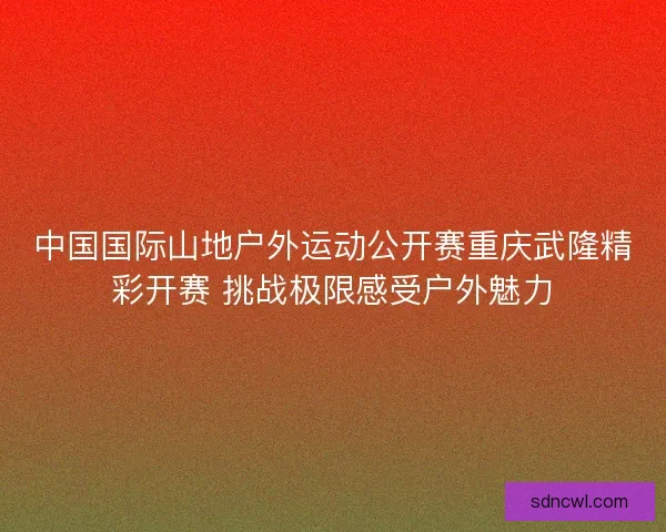 中国国际山地户外运动公开赛重庆武隆精彩开赛 挑战极限感受户外魅力